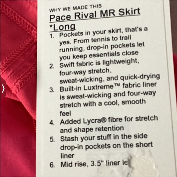 Lululemon pace rival skirt - Picture 7 of 8